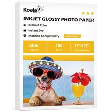 100 PCS Glossy Thin Inkjet Printer Paper 11x17 Inch Flyer 36Lb Dye Ink picture