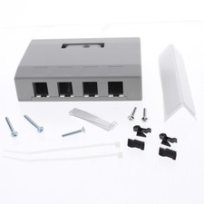Hubbell Gray 4-Port Data Voice Media Keystone Housing Surface Mount Box ISB4GY picture