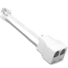 Phone Line Splitter 1 in 2 Out, Telephone Adapter 2 Way-1 Pack White picture