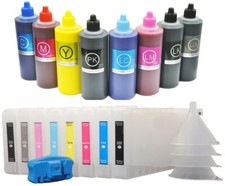Set8 Refillable Cartridge 8x500 UltraChrom K3 Ink frEpson Stylus 7880/9880 Combo picture