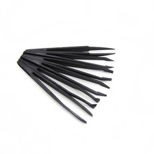 6PC Precision Tweezer Set Plastic Anti Static Tool Kit Size 1/2/3/5/6/8 Black picture