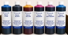 6 x EPSON DISC PRODUCER PP-100N PP-100NS PREMIUM COMPATIBLE INK REFILL (6,000ML) picture