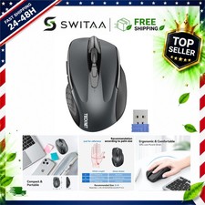 TECKNET Wireless Mouse 2.4G Ergonomic Optical 2600 DPI Grey USB picture