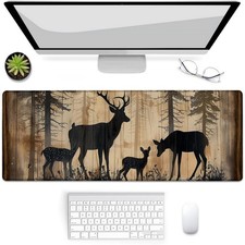 Forest Rustic Deer Gaming Mouse Pad, Mouse Pad, Desk Mat, Non-Slip Rubber Bas... picture