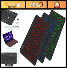 Universal Backlit Wireless Bluetooth Keyboard for iPad, Tablet, PC - Slim & Port picture