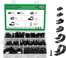 Cable Clips for Cable Management Cord Organizer, 6 Sizes 300 PCS Nylon R-Type, 3 picture