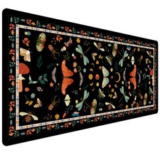 HUADO Desk Pad 35.4 x 15.7 inch Black Insect Animal picture