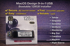 MacOS 9-in-1 (128GB) USB bootable Installer repair recovery tech support service picture