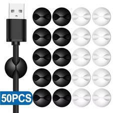 5/50PCS Mini Cable Winder Organizer USB Charging Cable Cord Holder Wire Clips picture