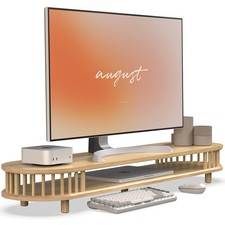 42 Inch Curved Dual Monitor Stand Riser with Spindle Rods picture