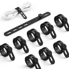 Lamicall 10 Pack Silicone Cable Ties Reusable Cord Organizer Lock Buckle picture