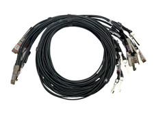 (LOT OF 4) FS Q-4SPC03 40G Passive DAC Breakout Cables QSFP+ 4SFP+ DAC 3m picture
