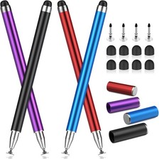 MEKO 4 Pack Stylus Pens for Touchscreens, 2-in-1 High Black/Blue/Purple/Red  picture