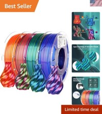 Vibrant Dual Color Silk PLA Filament Bundle for Flawless 3D Prints - 800g Total picture
