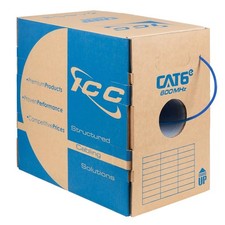 ICC Cat6e CMR Riser 1000ft - UTP 23AWG, 100% Solid Pure CAT6e (600Mhz), Blue  picture