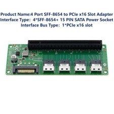 4 Port SFF-8654 to PCIe x16 Slot Adapter picture