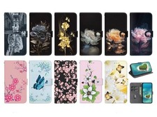 Butterfly Flower Cat Card Wallet Cover Case for Motorola Edge 70 G05 G56 E15 G15 picture