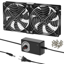 2 Pack 120mm Plug Computer Fans w/ Speed Controller for PC Case & Server Cooling picture