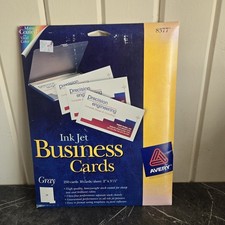 Avery 8377 Inkjet Business Cards Matte Gray 250 cards 2'' x 3 1/2'' NEW picture
