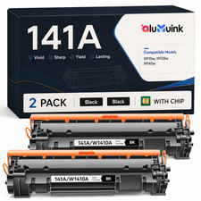 141A Toner Cartridge Black 2-Pack with Chip High Yield for M139 M140 M110 picture