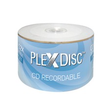 50 PC PlexDisc 52X 700 MB 80 MIN CD-R White Inkjet Hub Printable Disc 631-210 picture