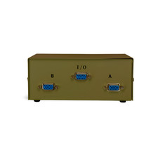 VGA HD15 AB Switch Rotary Dial 2 Port SVGA Monitor Switch Box - Beige picture