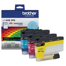 Brother LC406 3PK Genuine Ink Cartridges Cyan Magenta Yellow INKvestment picture