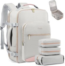 LOVEVOOK Carry on Travel Backpack, 40L Large-40L-4Pcs, A-light Gray-pink  picture