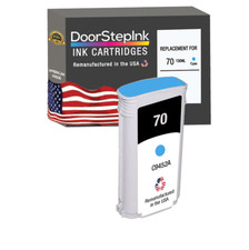 DoorStepInk Compatible Ink Cartridges For HP 70 Cyan 130mL C9452A-USA picture