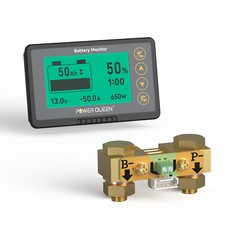 Power Queen 500A Battery Capacity Monitor LCD Display 500A Shunt RV Solar System picture