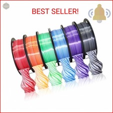 MIKA3D Dual Color 1.75mm 3D Printer Filament Bundle, Silk PLA 6 Spools Pack - Wh picture