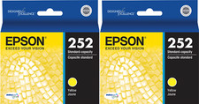 New Genuine Epson 252 Y 2PK Ink Cartridges Bag WF Series WF-7720DTWF picture