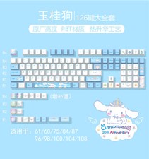 Cinnamoroll*PBT Keycap Computer Mechanical Keyboard Button 126 Keys Anime Keycap picture