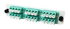 LC OM3/4 LANPRO QUAD 24 FIBER OPTIC PLATE PANEL ADAPTER LGX F/LEVITON AND OTHER picture