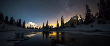 Landscape ultrawide nature night starred sky Custom Gaming Mat Desk picture
