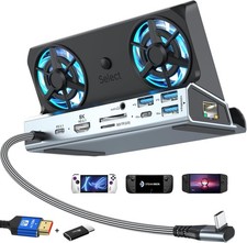 Steam Deck/ROG Ally/Legion Go/Switch 2 Dock with 5cm Fans (8K-12-in-1) | Comes w picture