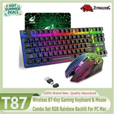 ZIYOULANG T87 Wireless 87-Key Gaming Keyboard & Mouse Combo Set RGB For PC Mac picture