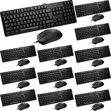 Fabbay 6 Pcs USB Wired Keyboard and Mouse 3 Wired Mouse 3 Corded Full Size Keybo picture