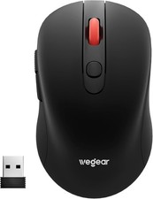 USB Wireless Mouse for Laptop PC Mac, 2.4GHz Cordless Mouse with 6 Buttons Black picture
