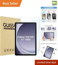 Crystal Clear Tempered Glass Screen Protectors for Galaxy Tab A9 Plus, 2 Count picture