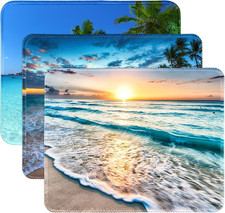 3 Pack Small Mouse pad Beach Square Mouse Mat for Wireless Mouse Office Computer picture