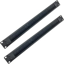 2 Pack 1U Brush Panel 19 Inch Rack Mount Cable Management Server Cabinet Black picture
