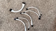 Custom pc cables Colorful MOD Extension Combo Braided Sleeved Cables White 16AWG picture