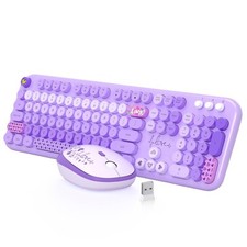MOFII Keyboard and Mouse Wireless, 104 Round Keys Lovely Full-Size Cute Color... picture