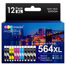 12 Pack 564XL Ink Cartridges Compatible for HP Printers Black Color Photo Ink picture