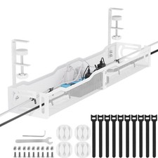 Mzmaxy Cable Management, 25'' Management Under (1 Pack), White picture