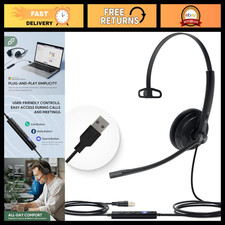 Wired USB-A Headset with Noise Canceling Mic & In-Line Controls, UH34 Lite picture