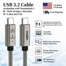 USB3.2 240W USB-C PD Fast Charging Cable 20Gbps Data 4K Display for MacBook Pro picture