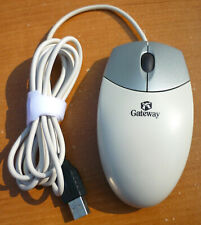 Vintage White & Silver Gateway Logitech M-UR69 Optical Wheel Mouse Clean Tested picture