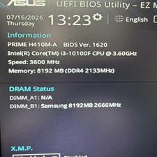 ASUS PRIME H410M-A with Intel Core I3-10100 w/ IO video card & 8Gig Ram. No HDD picture
